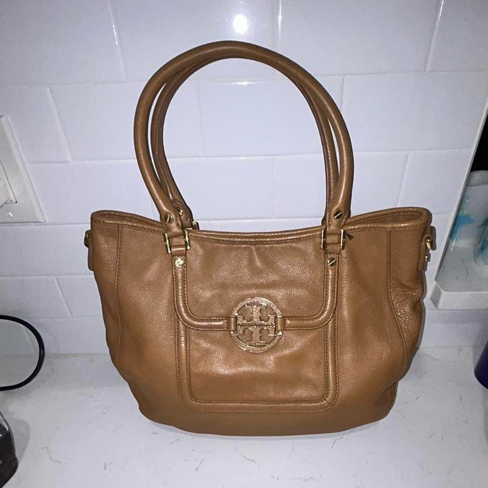 Tory Burch Tan Leather Tote Structured Design